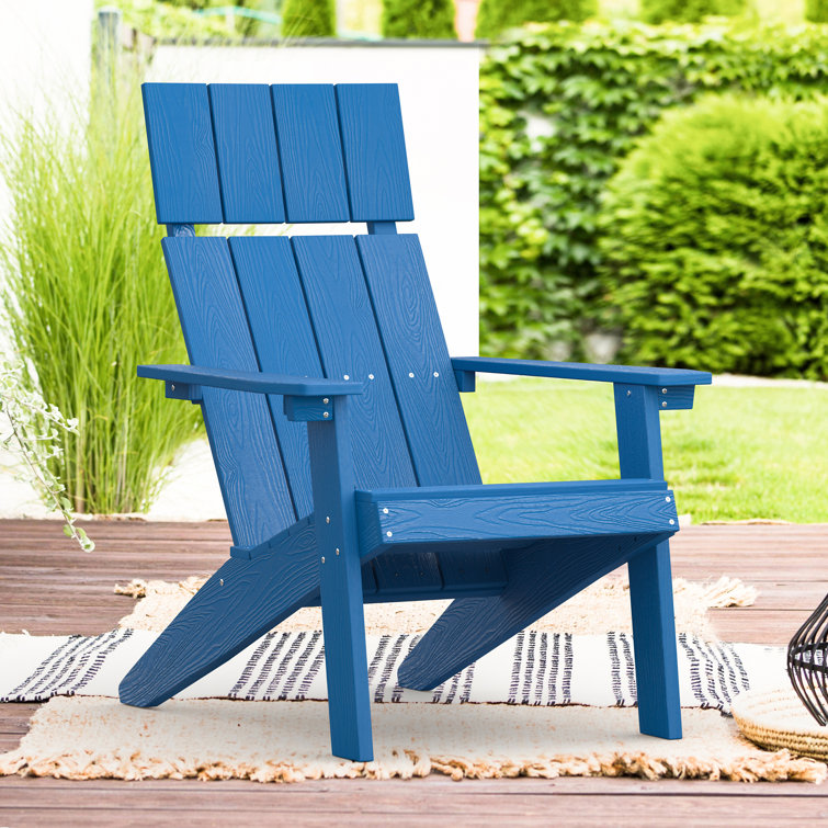 Modern Adirondack Chair Plastic Adirondack Chairs High Back Poly Adirondack Fire Pit Chair Weather Resistant Patio Outdoor Chair For Porch Deck